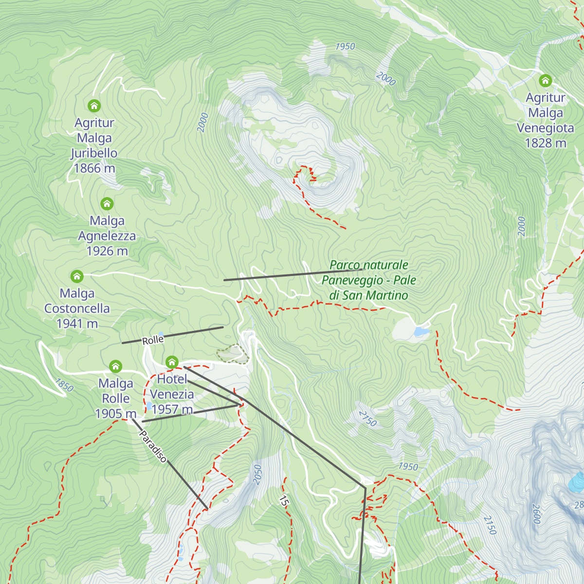 Capanna Cervino map