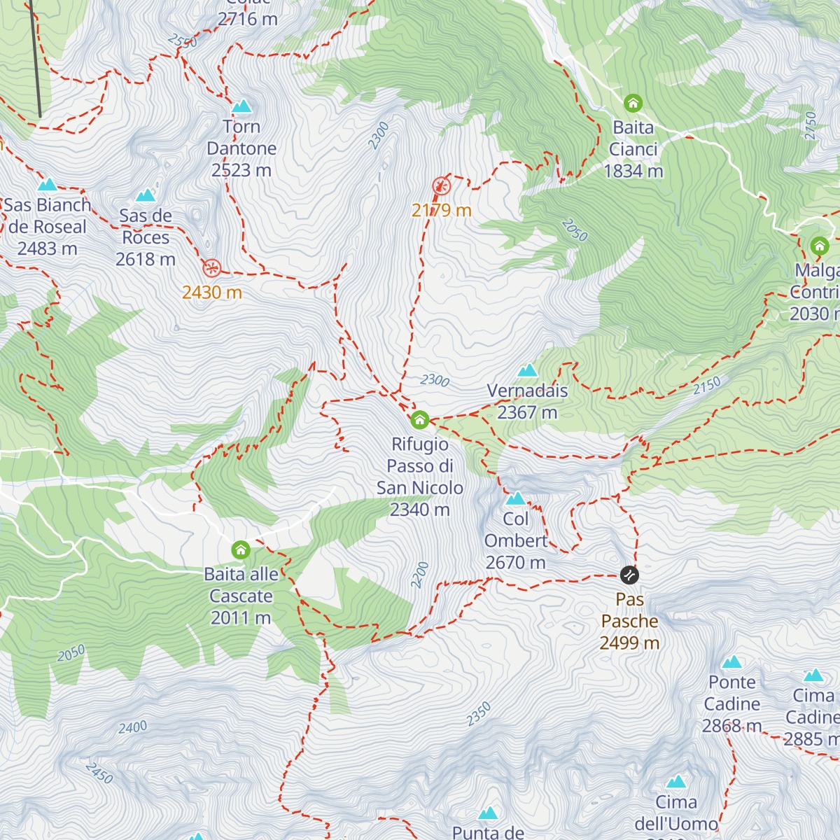 Rifugio Passo di San Nicolo map