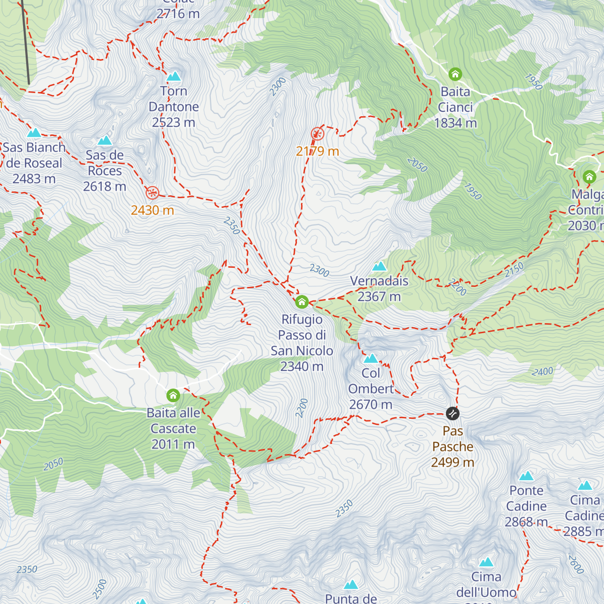 Rifugio Passo di San Nicolo map
