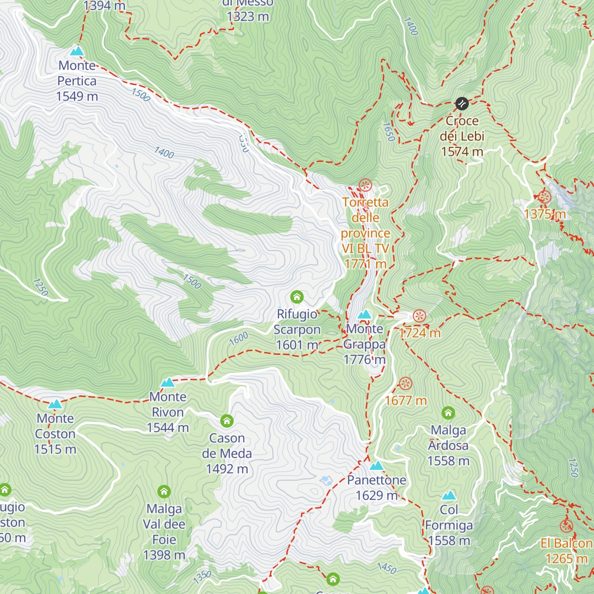 Rifugio Scarpon map