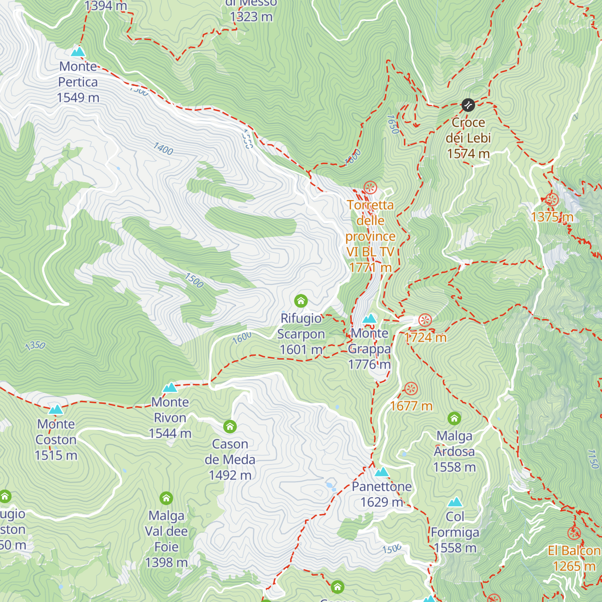 Rifugio Scarpon map
