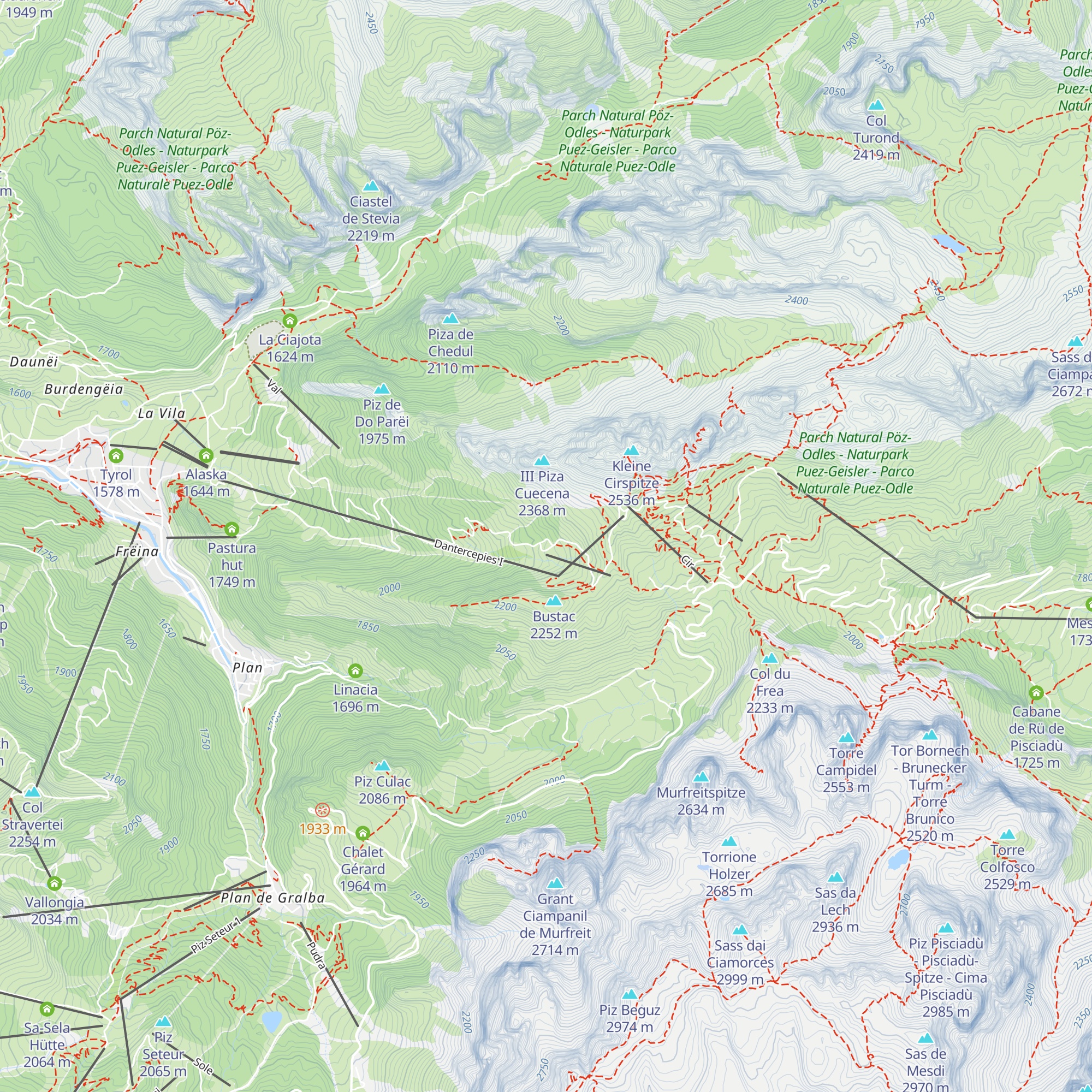 Panorama hut map