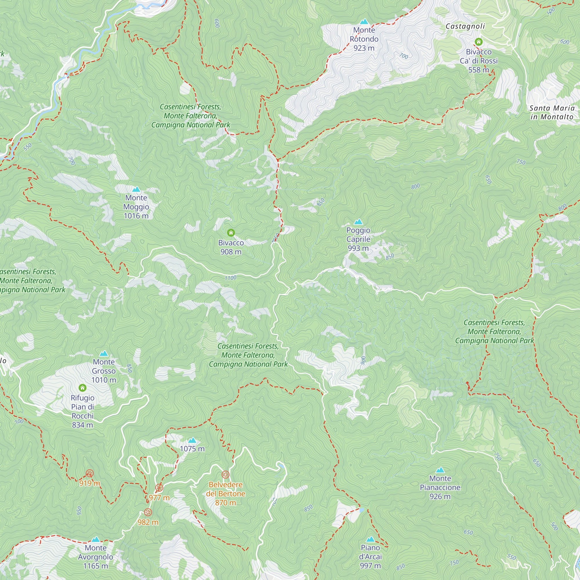 Bivacco Fratta map