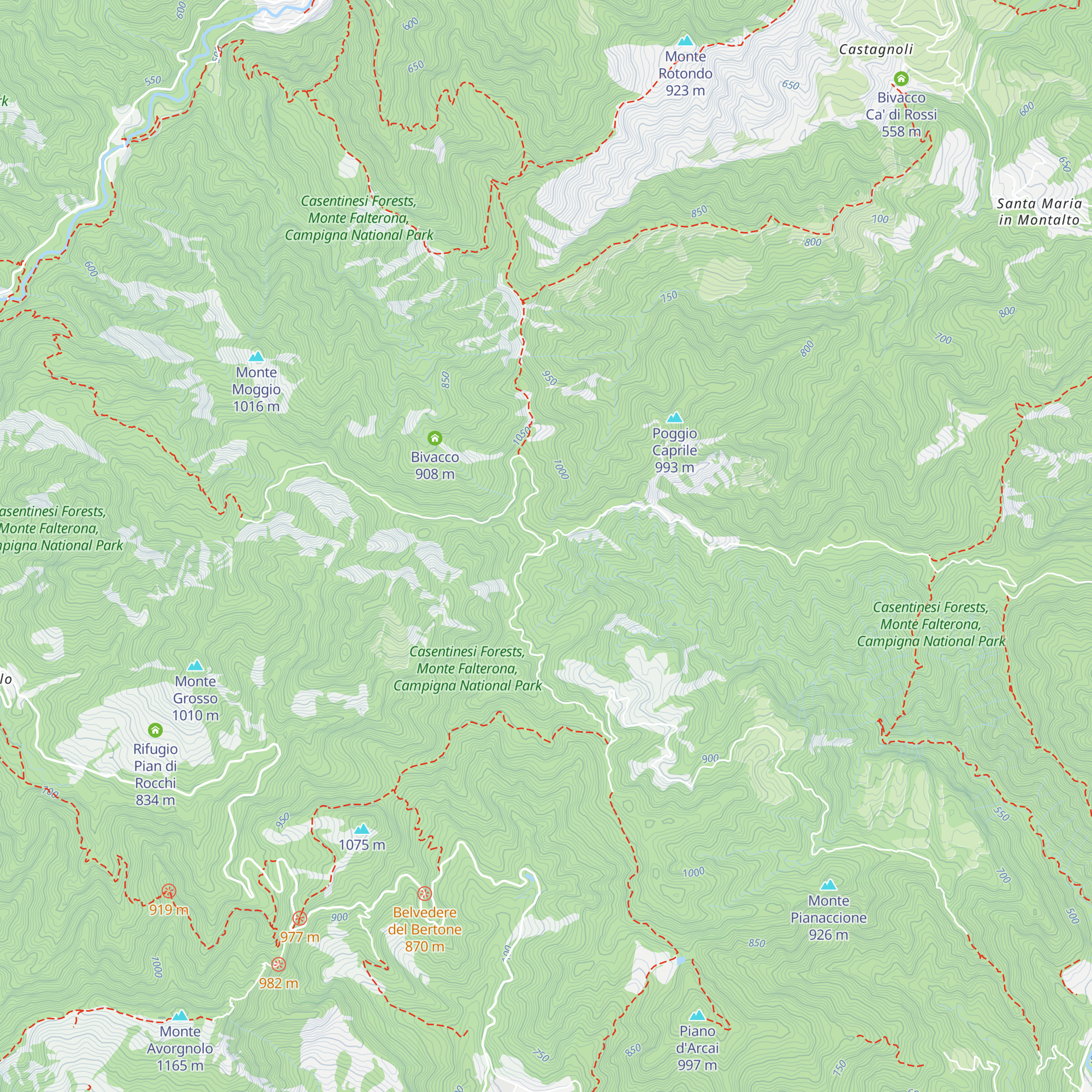 Bivacco Fratta map
