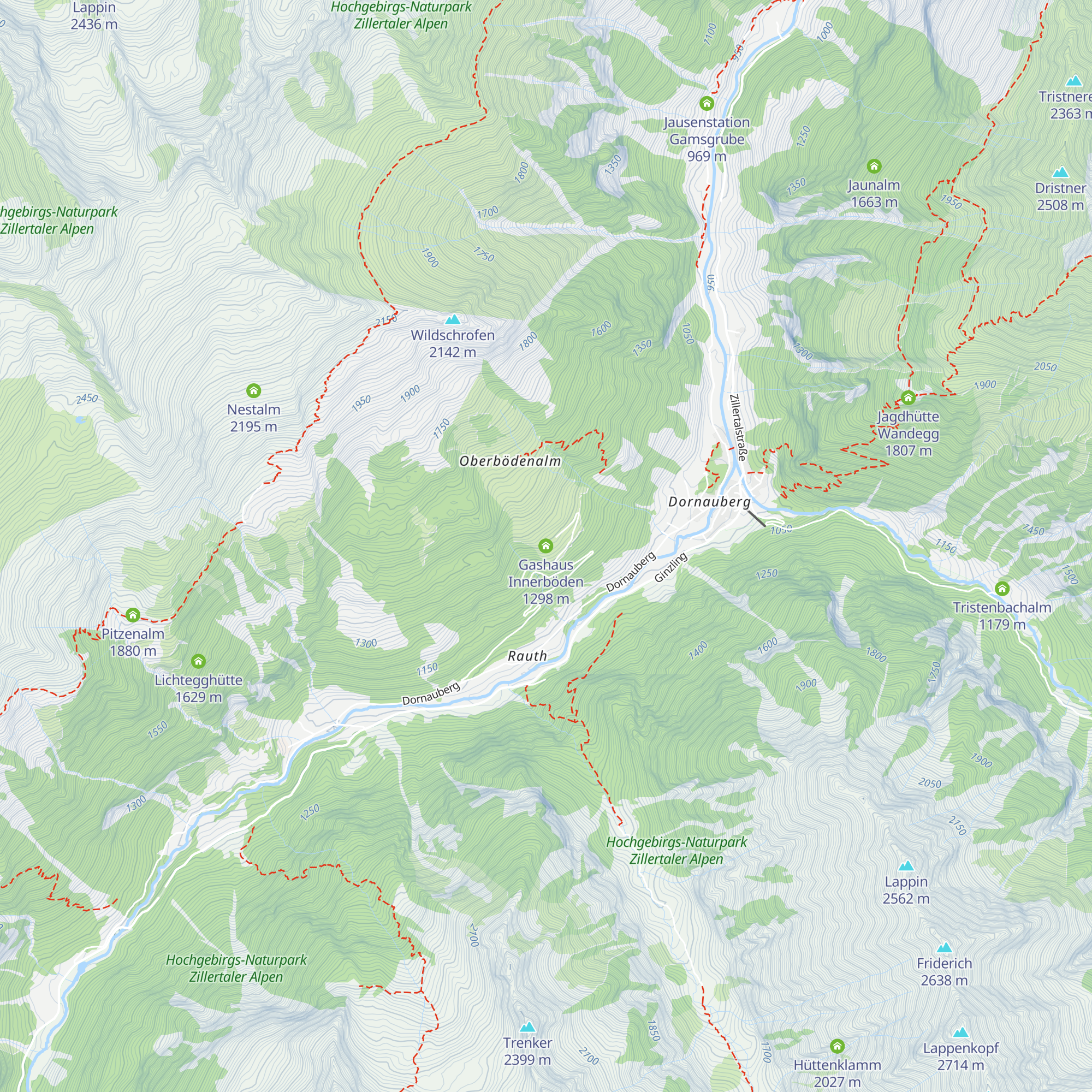 Gashaus Innerböden map