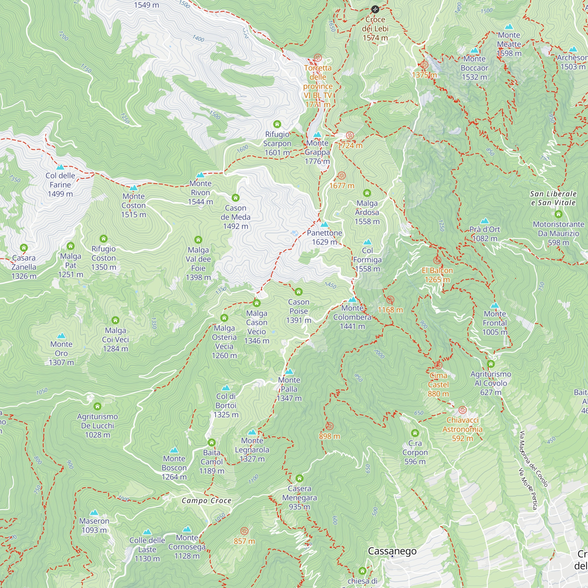 Malga Cabion map
