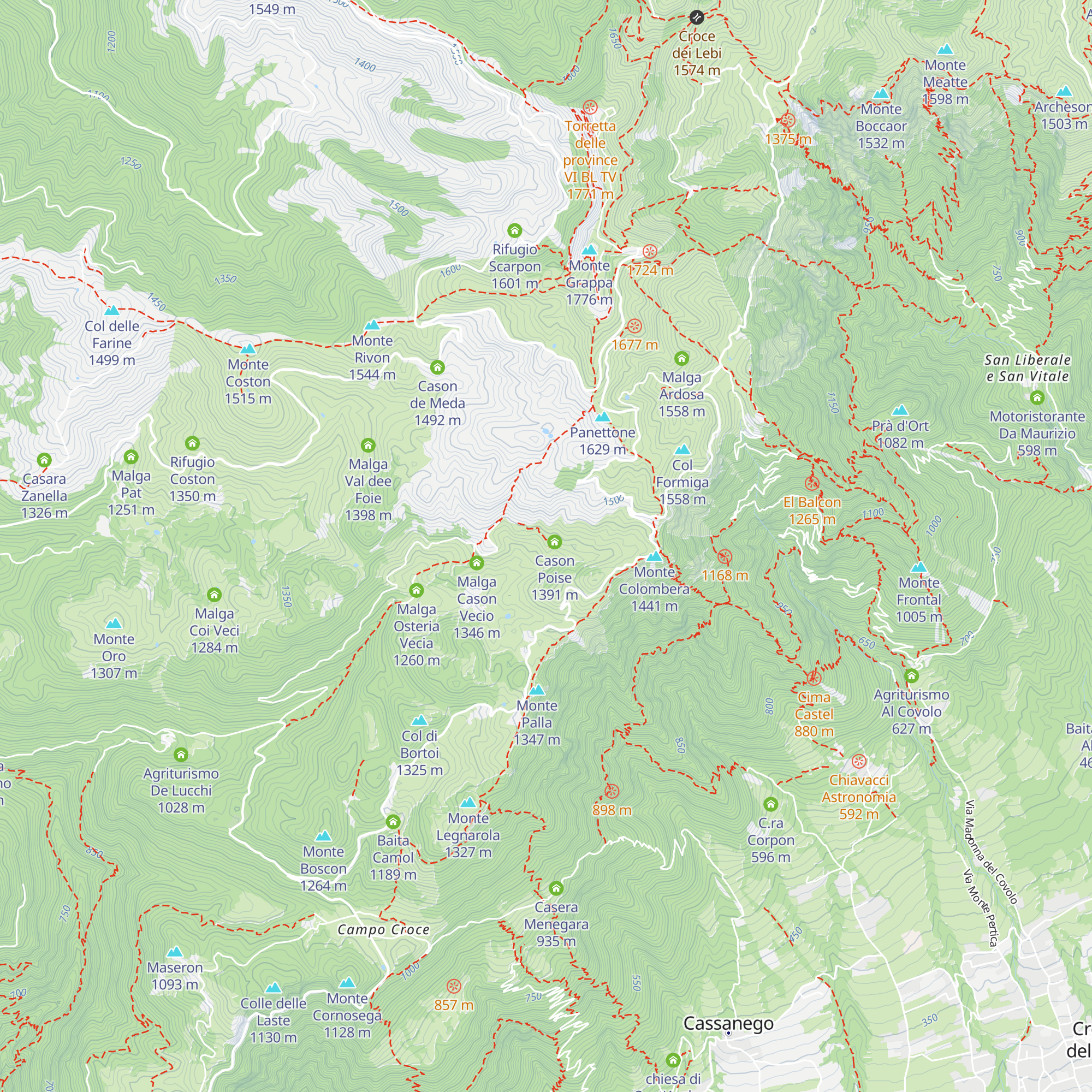 Malga Cabion map