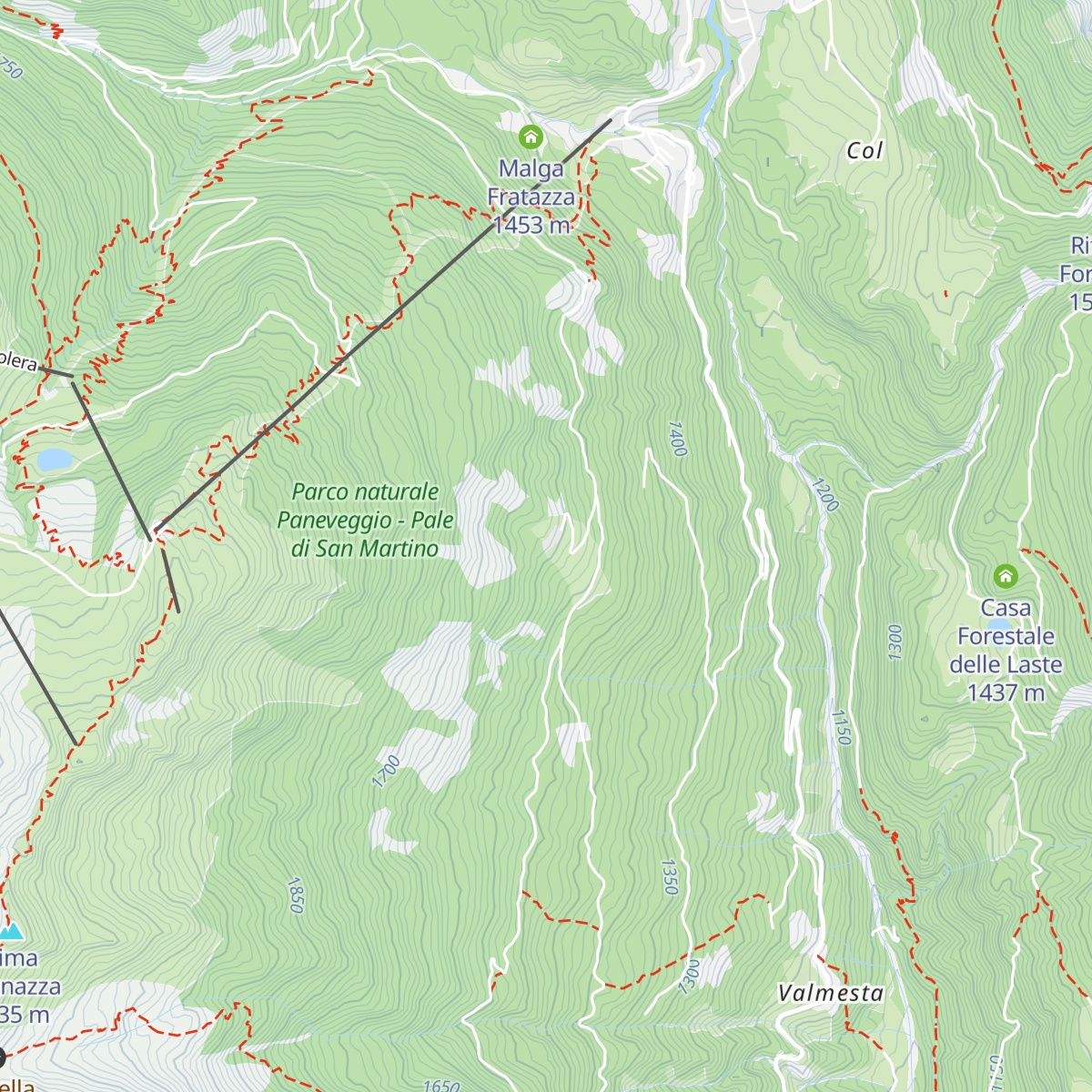 Malga Crel map