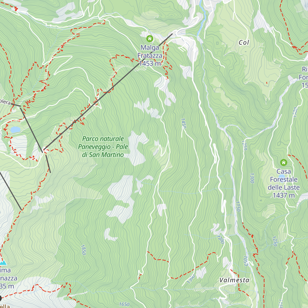 Malga Crel map