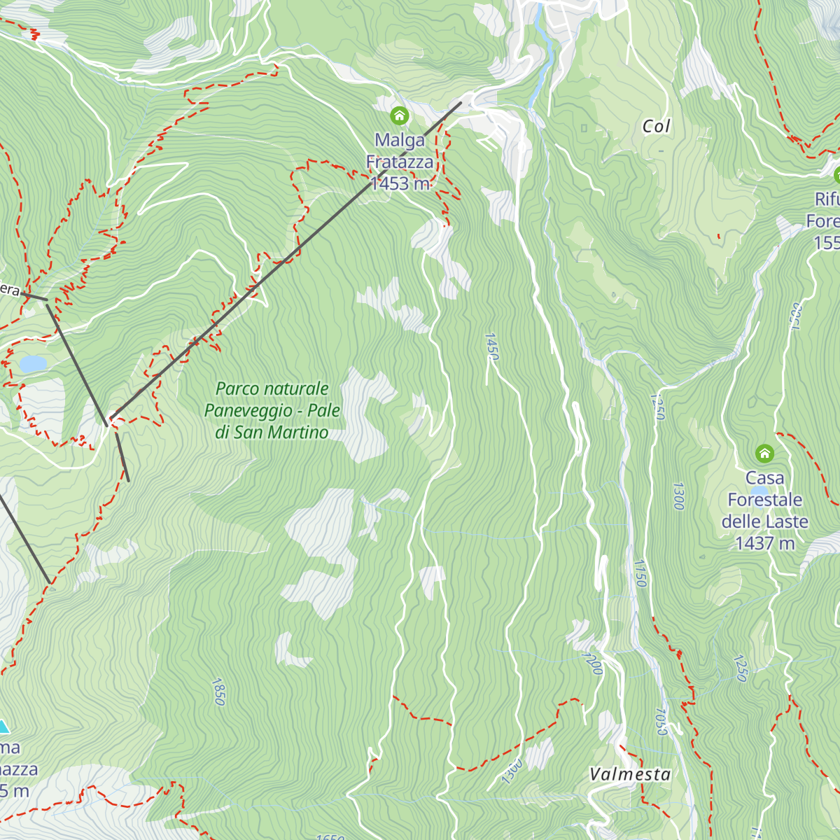 Malga Crel map