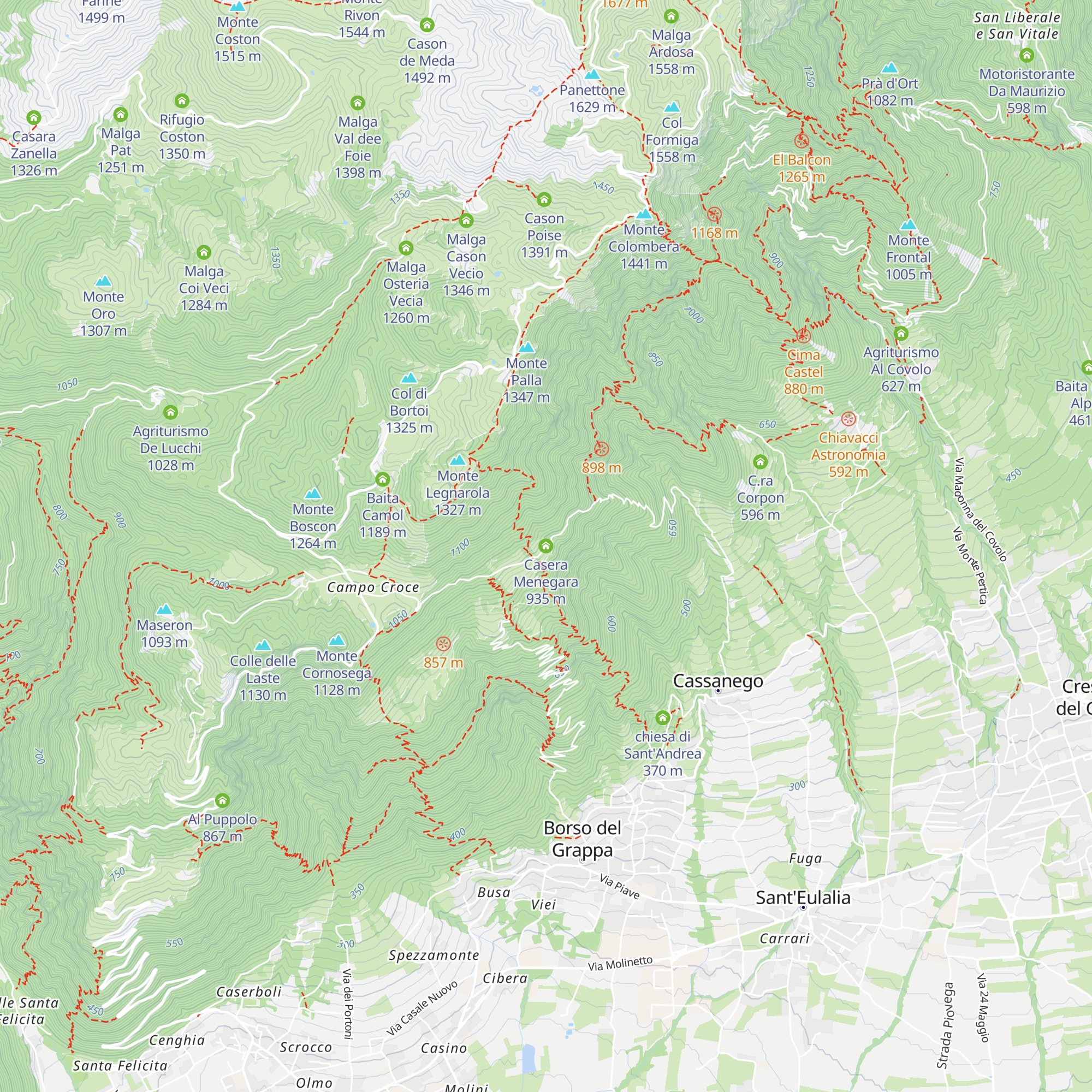 Casera Menegara map