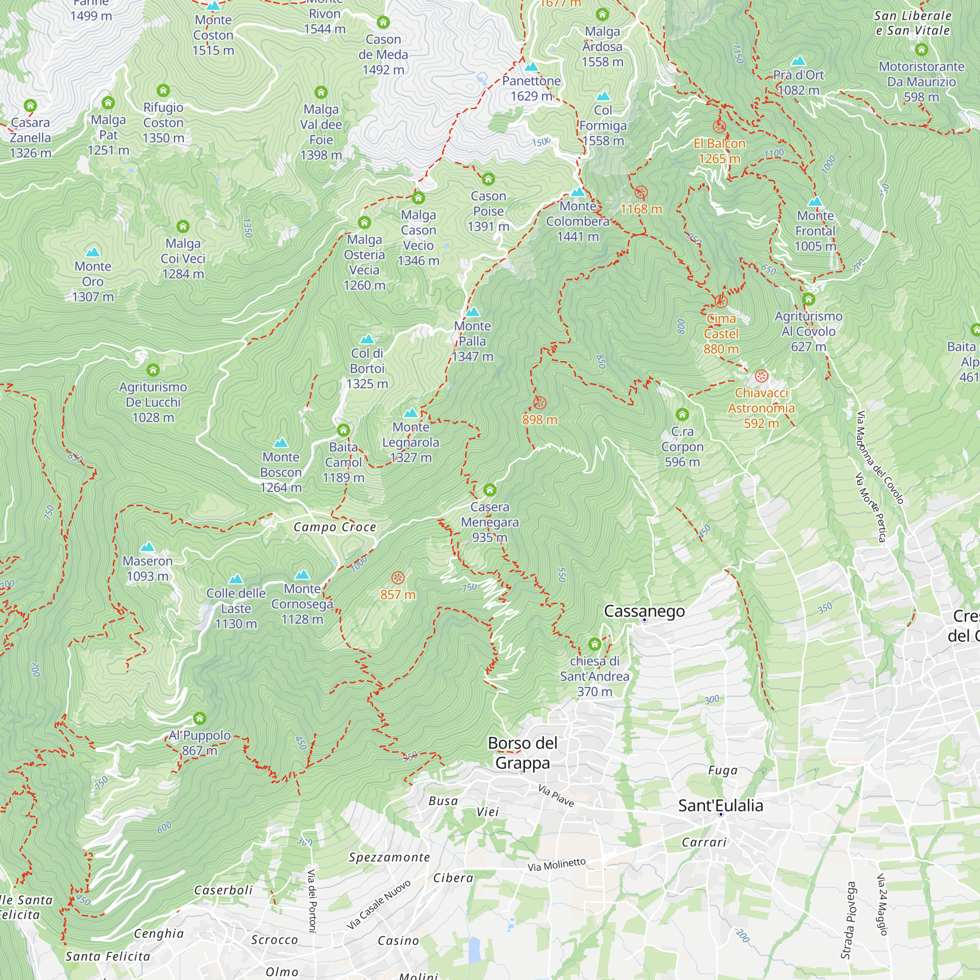 Casera Menegara map