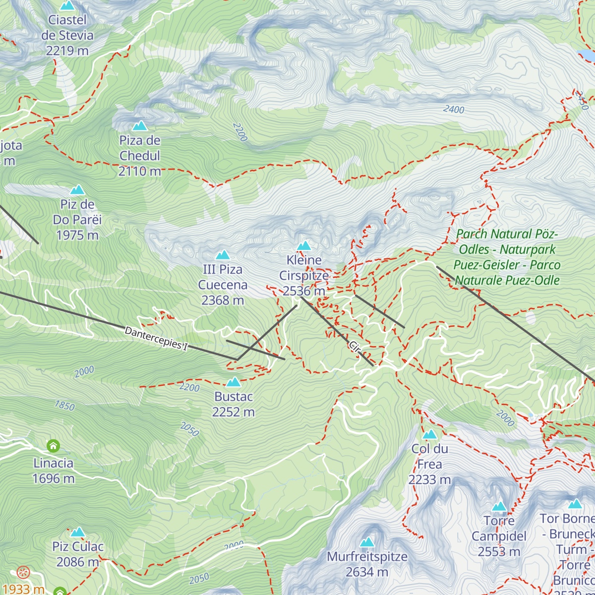 Dantercëpies Mountain Lounge map
