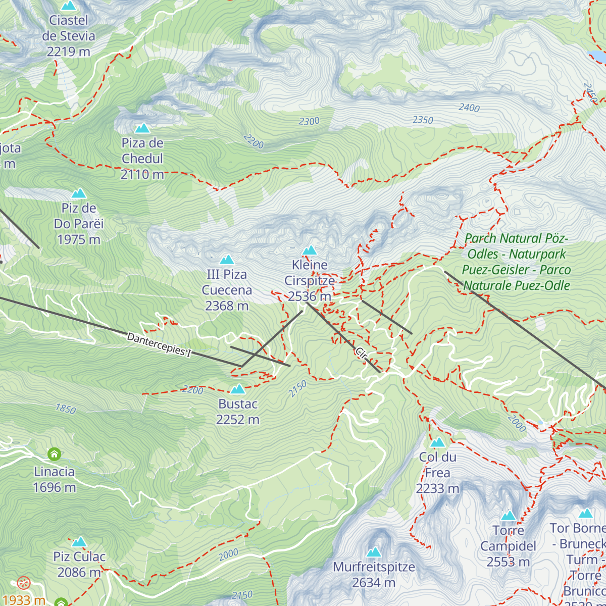 Dantercëpies Mountain Lounge map