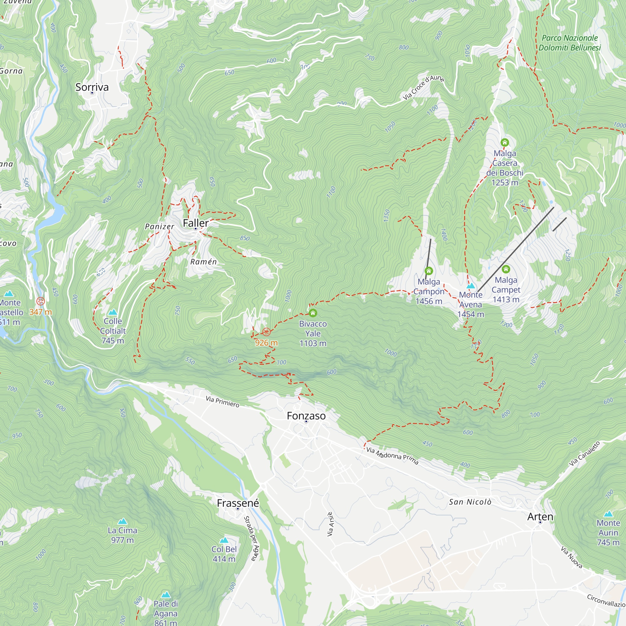 Bivacco Yale map