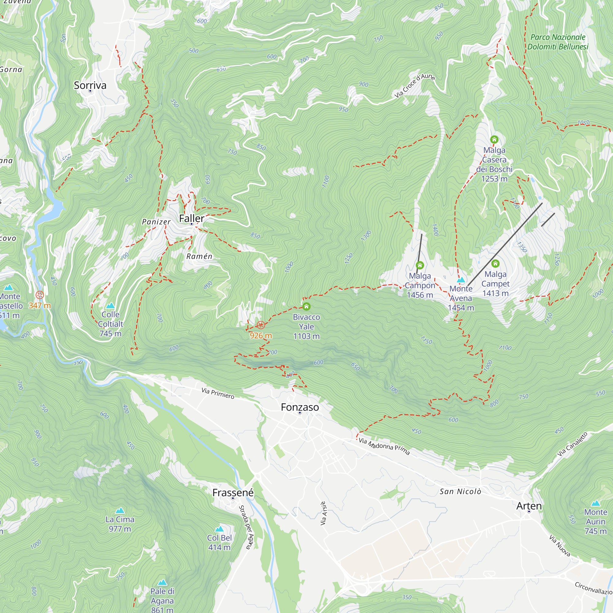 Bivacco Yale map