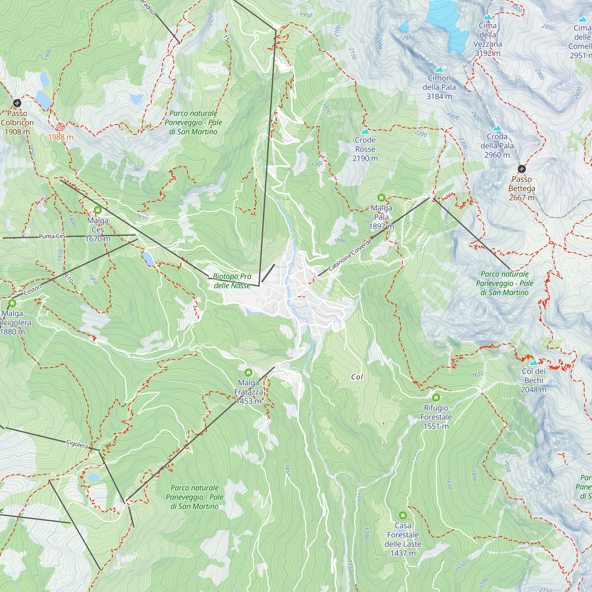 A. P. T. San Martino di Castrozza map