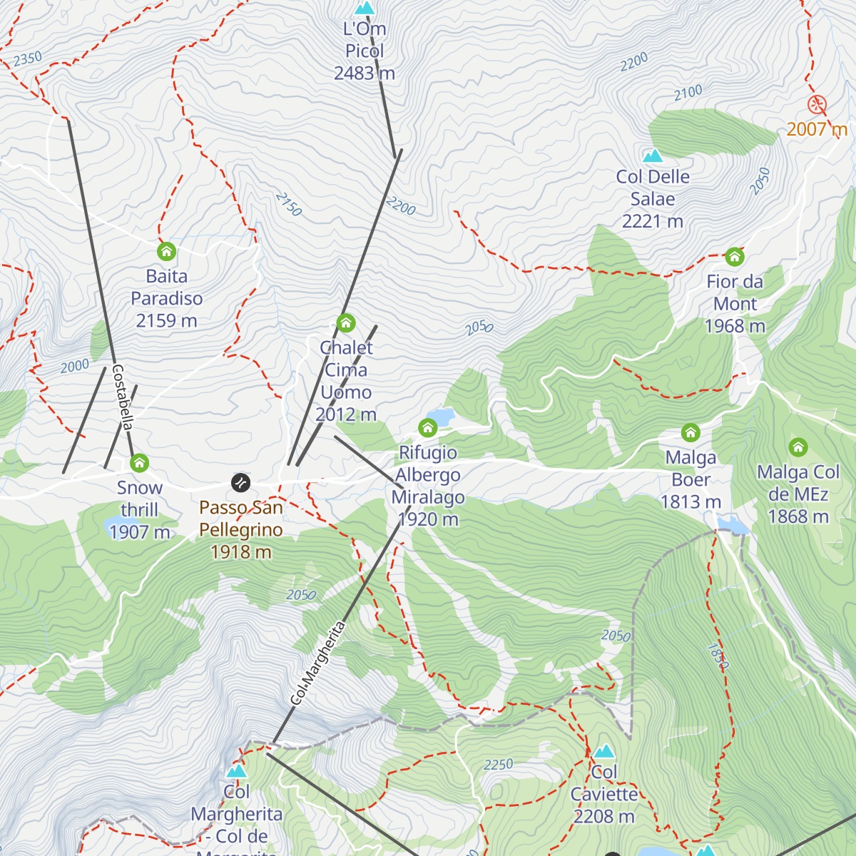 Rifugio Albergo Miralago map