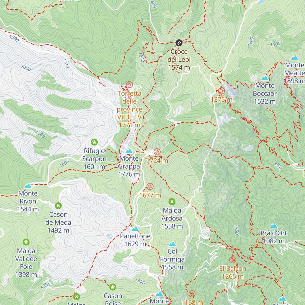 Rifugio Bassano map