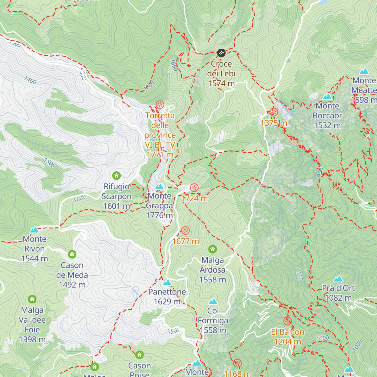 Rifugio Bassano map