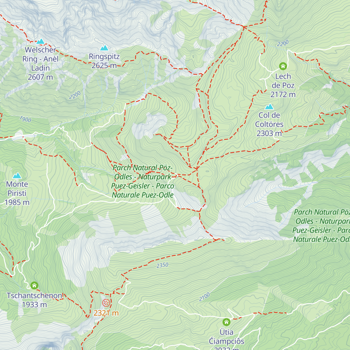 Schlüterhütte - Rifugio Genova map