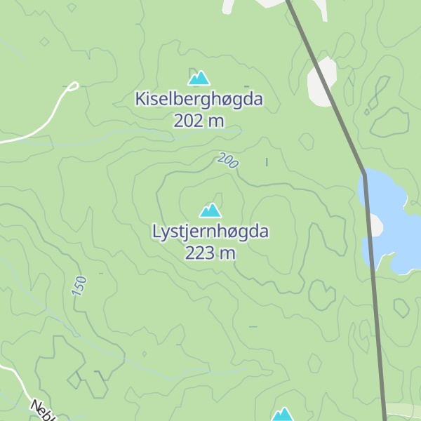 Map of Lystjernhøgda