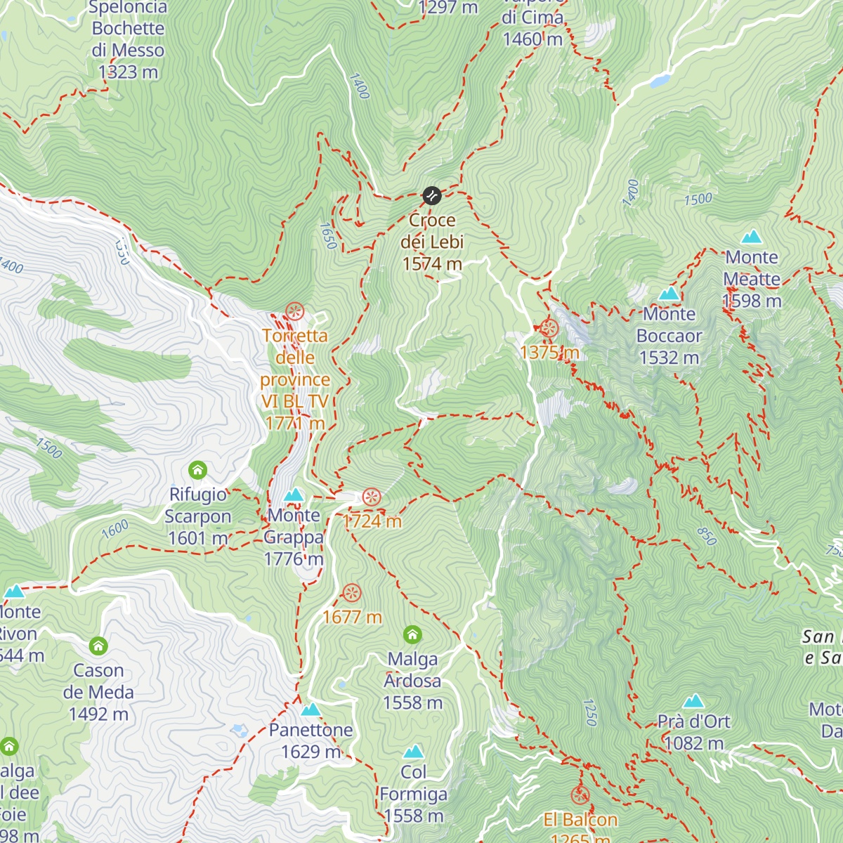 Malga Val Vecia map