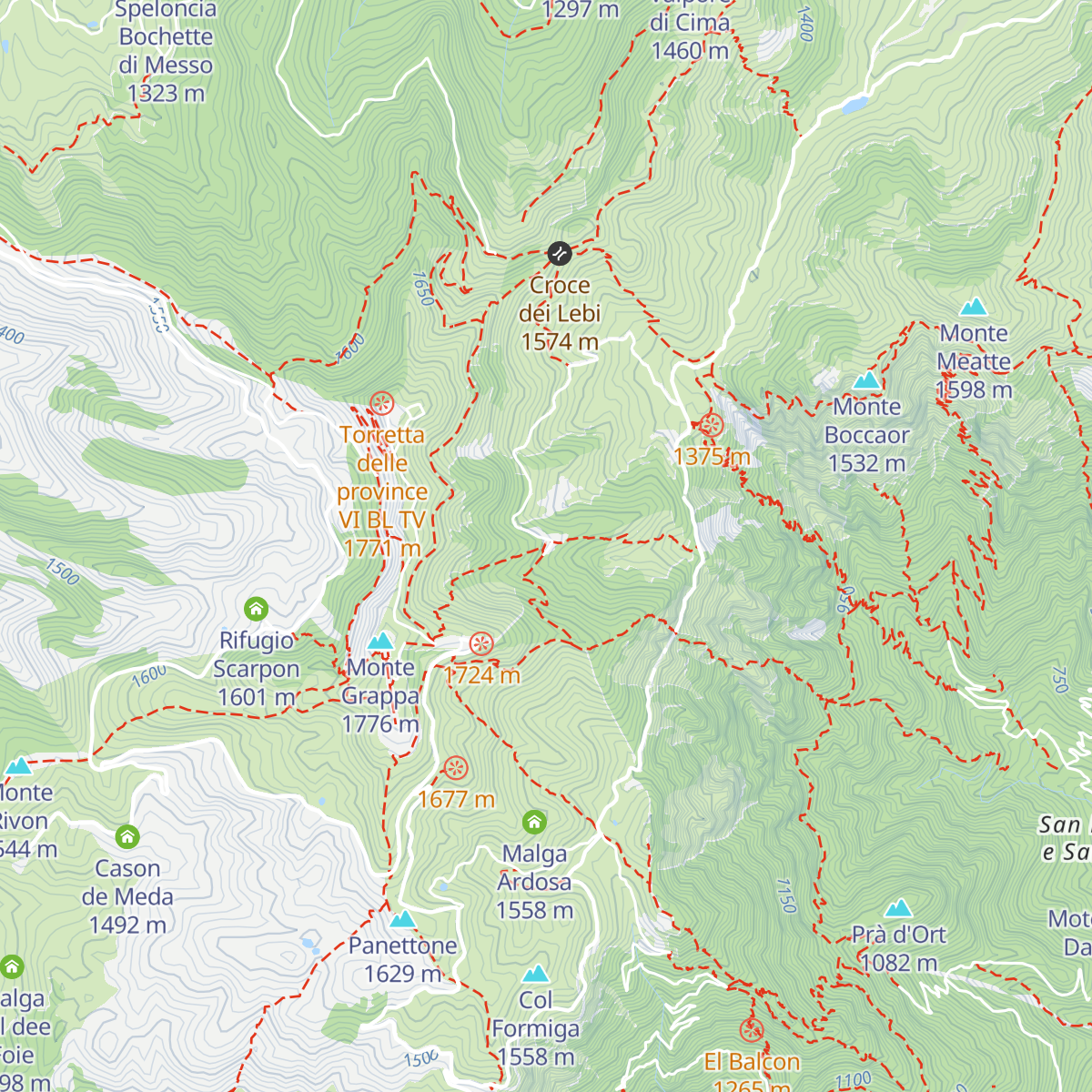 Malga Val Vecia map