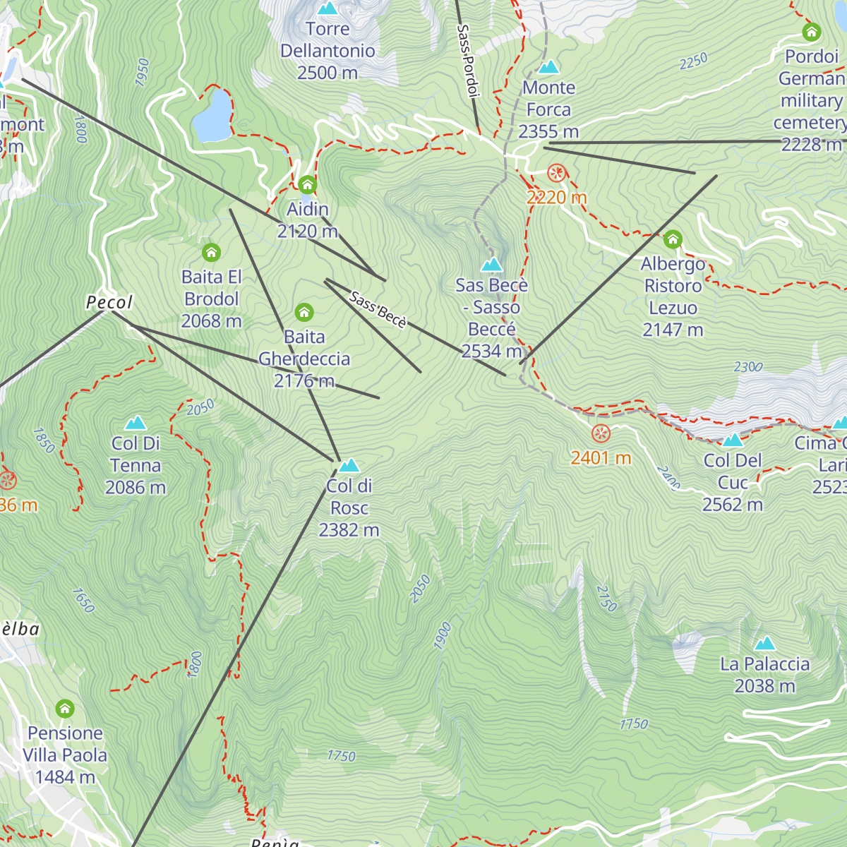 Rifugio Belvedere map