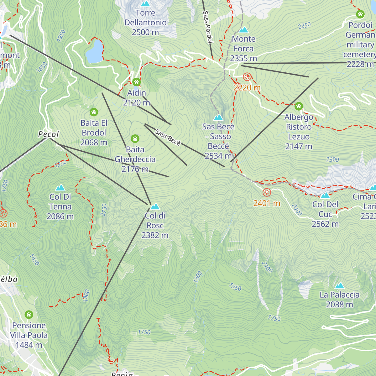 Rifugio Belvedere map
