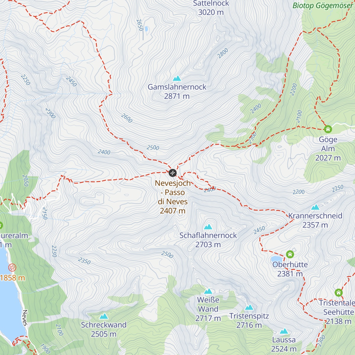 Chemnitzer Hütte - Rifugio Porro map