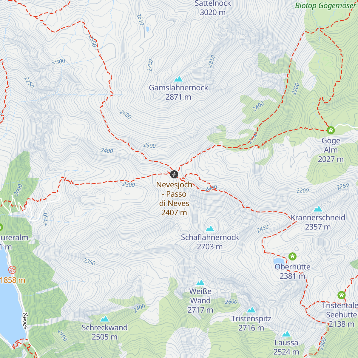 Chemnitzer Hütte - Rifugio Porro map