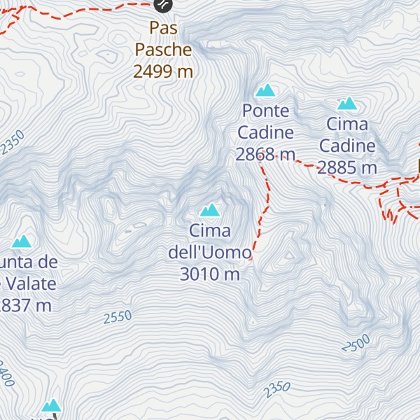 Map of Cima dell'Uomo