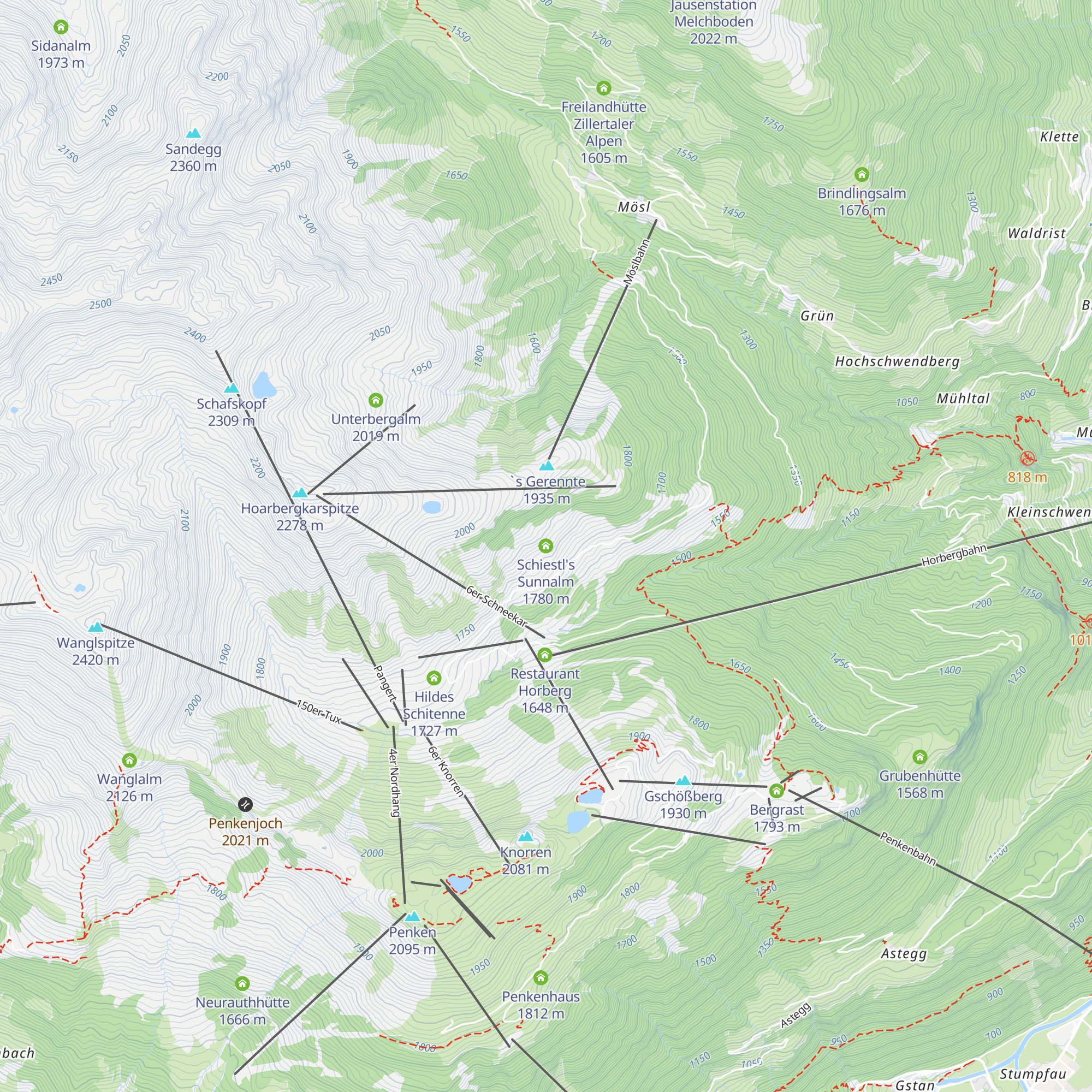 Schiestl's Sunnalm map