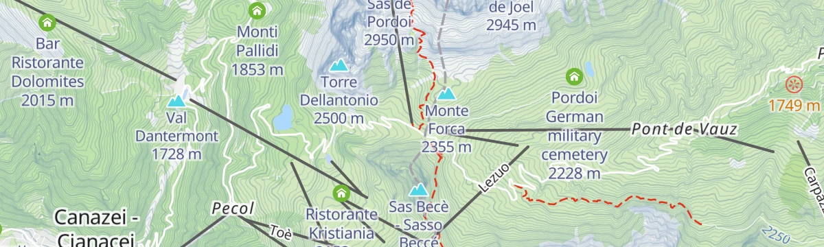 Map of the start of Crossing of the Sella group