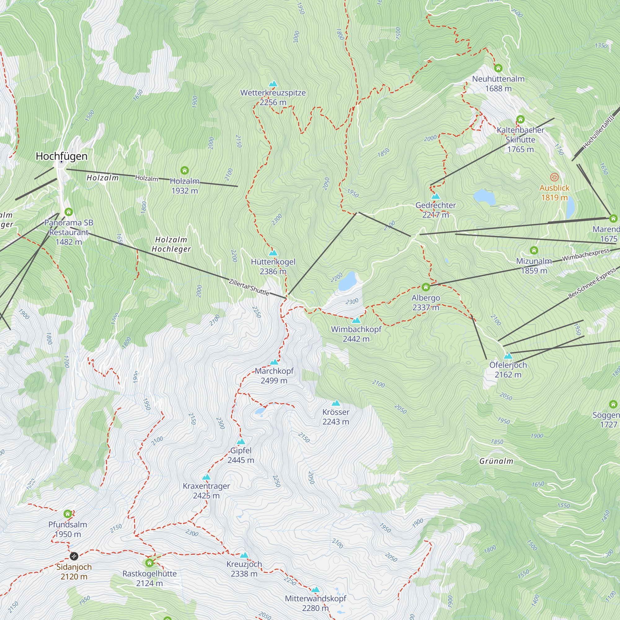 Wedelhütte map