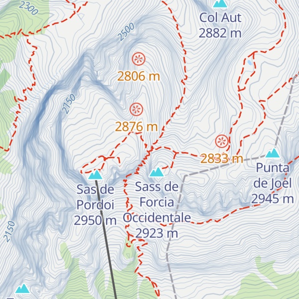 Map of Rifugio Forcella Pordoi