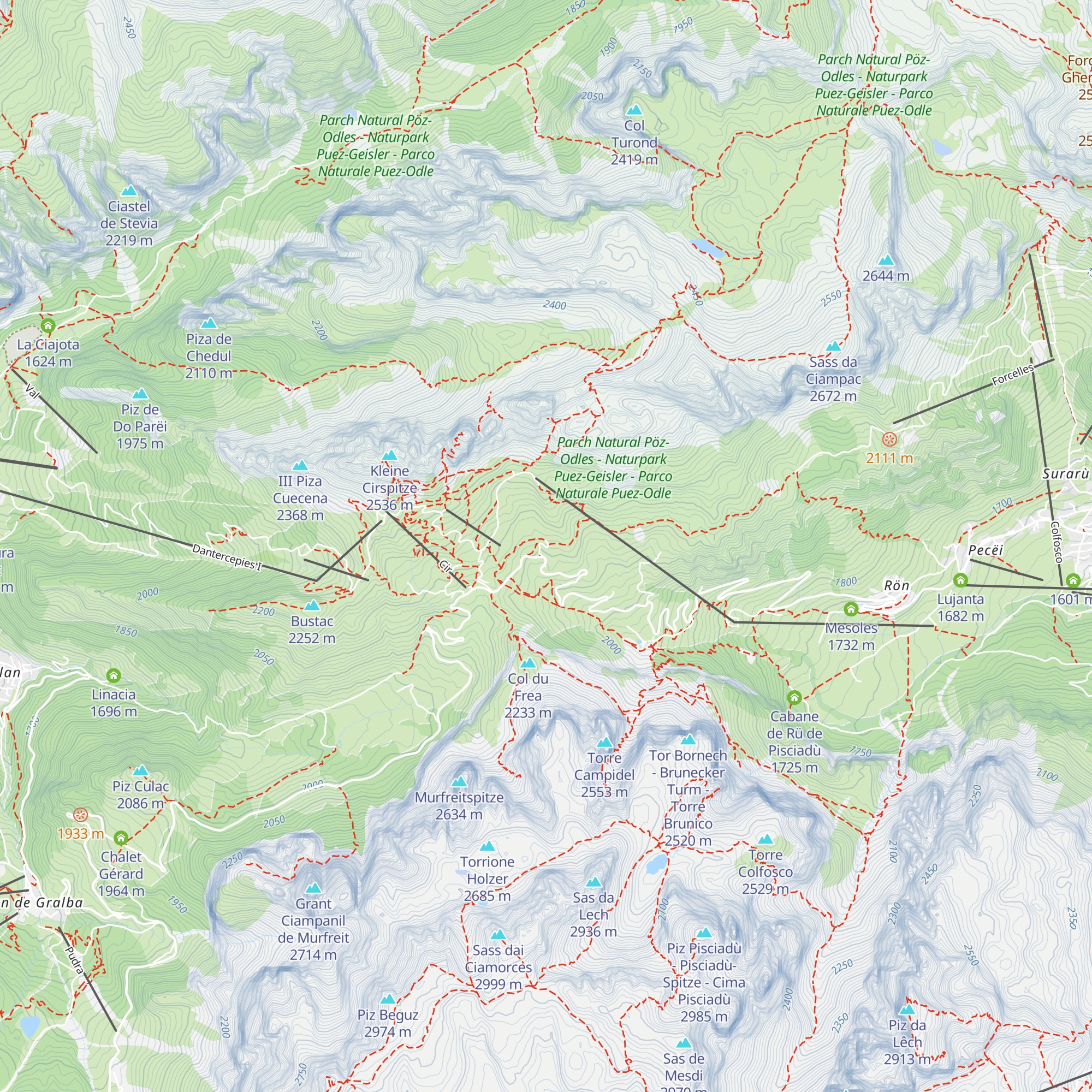 Malga Cir map