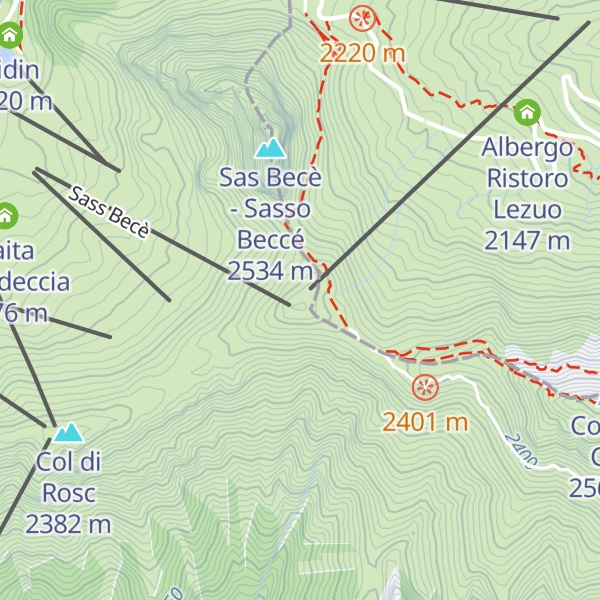 Map of Rifugio Sass Becè