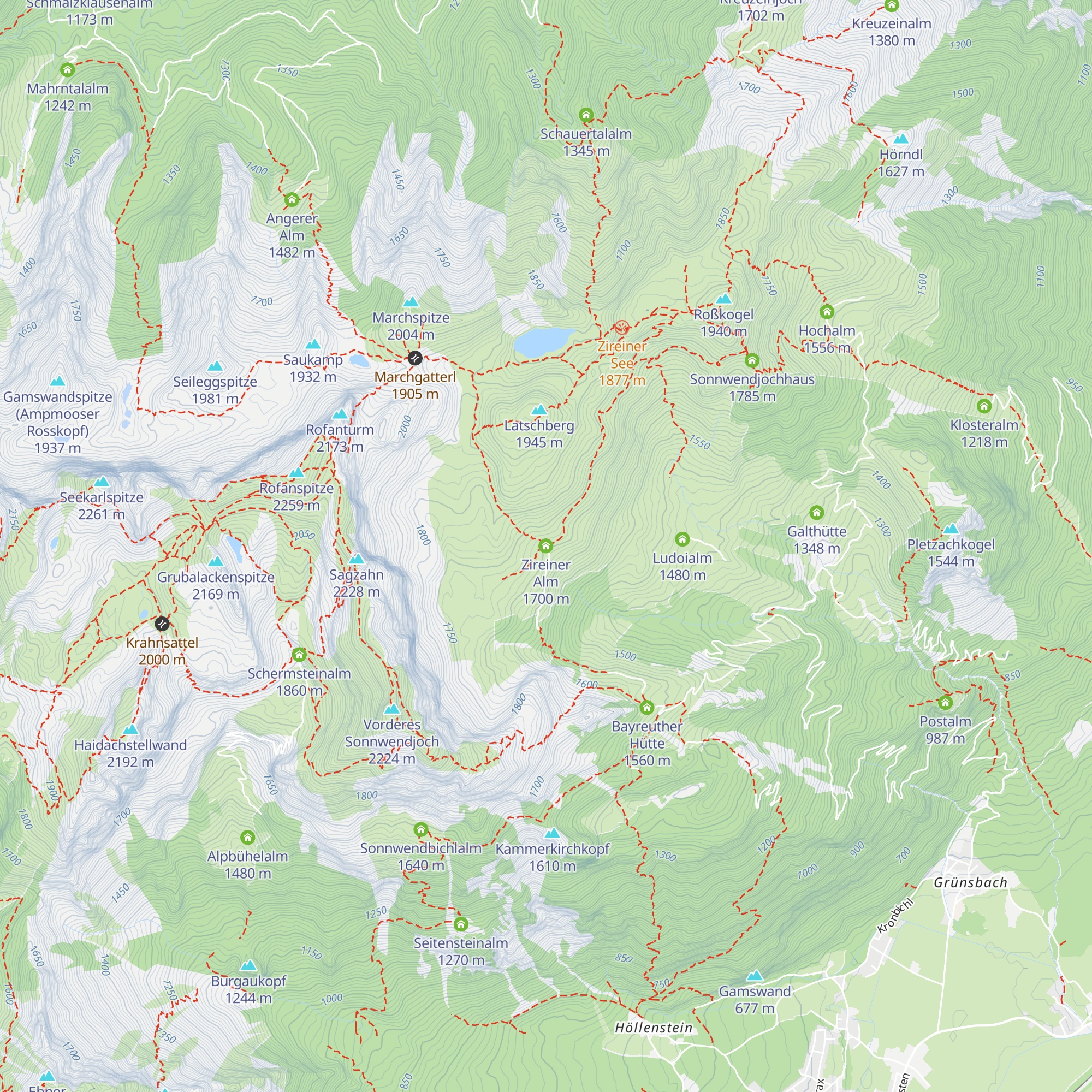 Zireiner Alm map