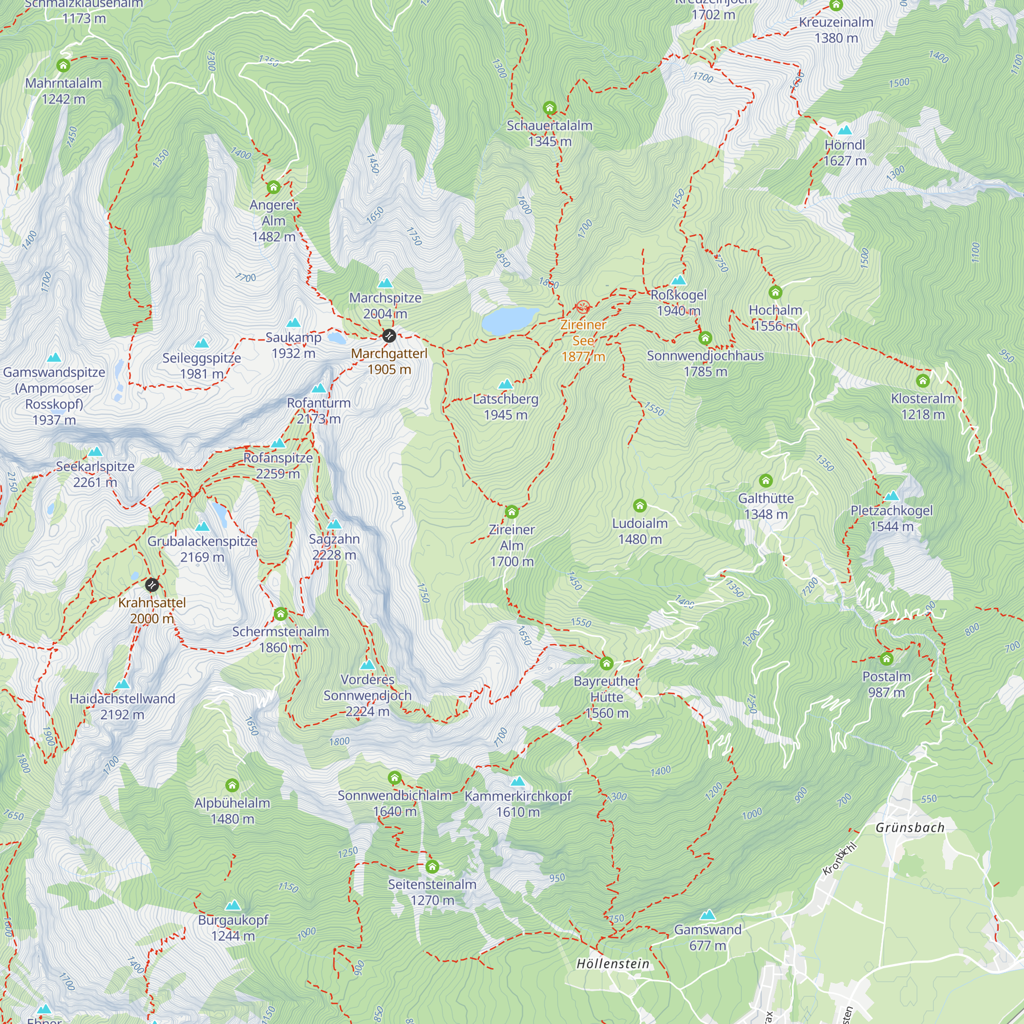 Zireiner Alm map