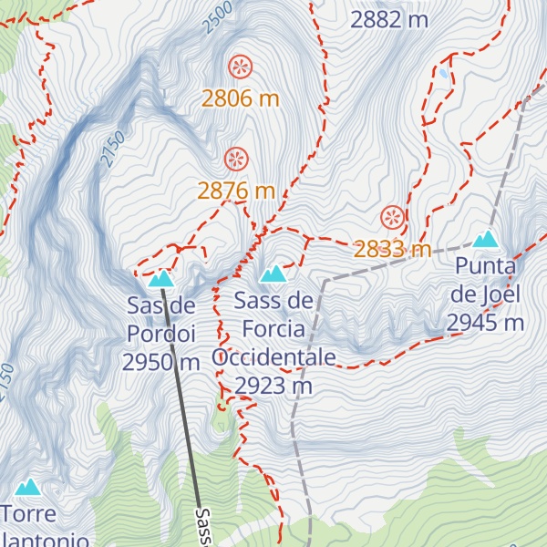 Map of Sass de Forcia Occidentale
