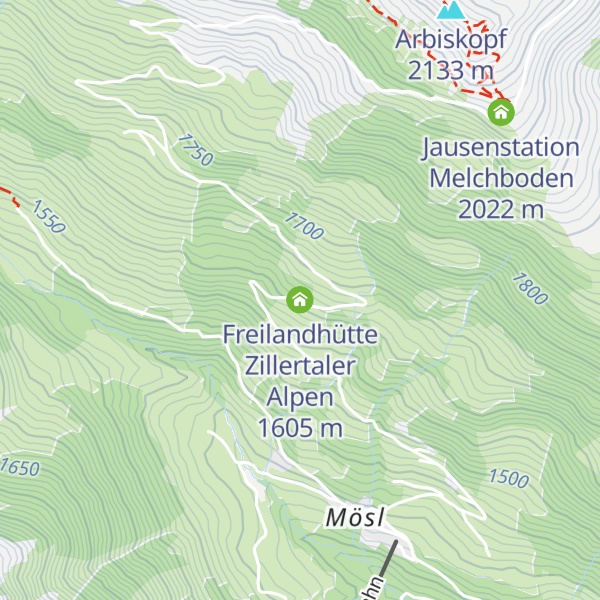 Map of Freilandhütte Zillertaler Alpen