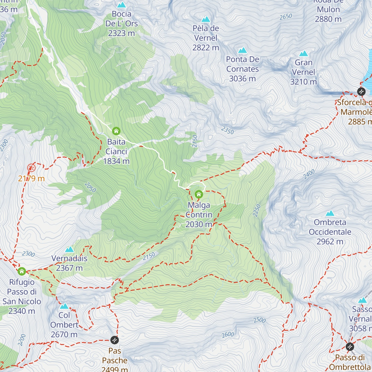 Rifugio Contrin map