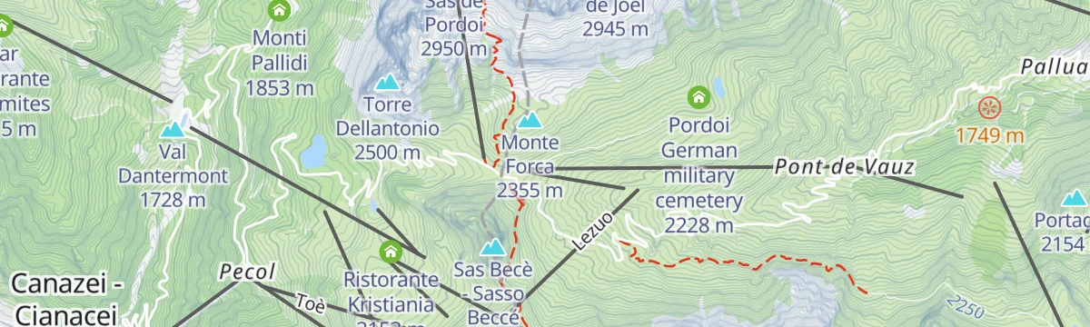 Map of the start of The Col - Fassa Bike Park