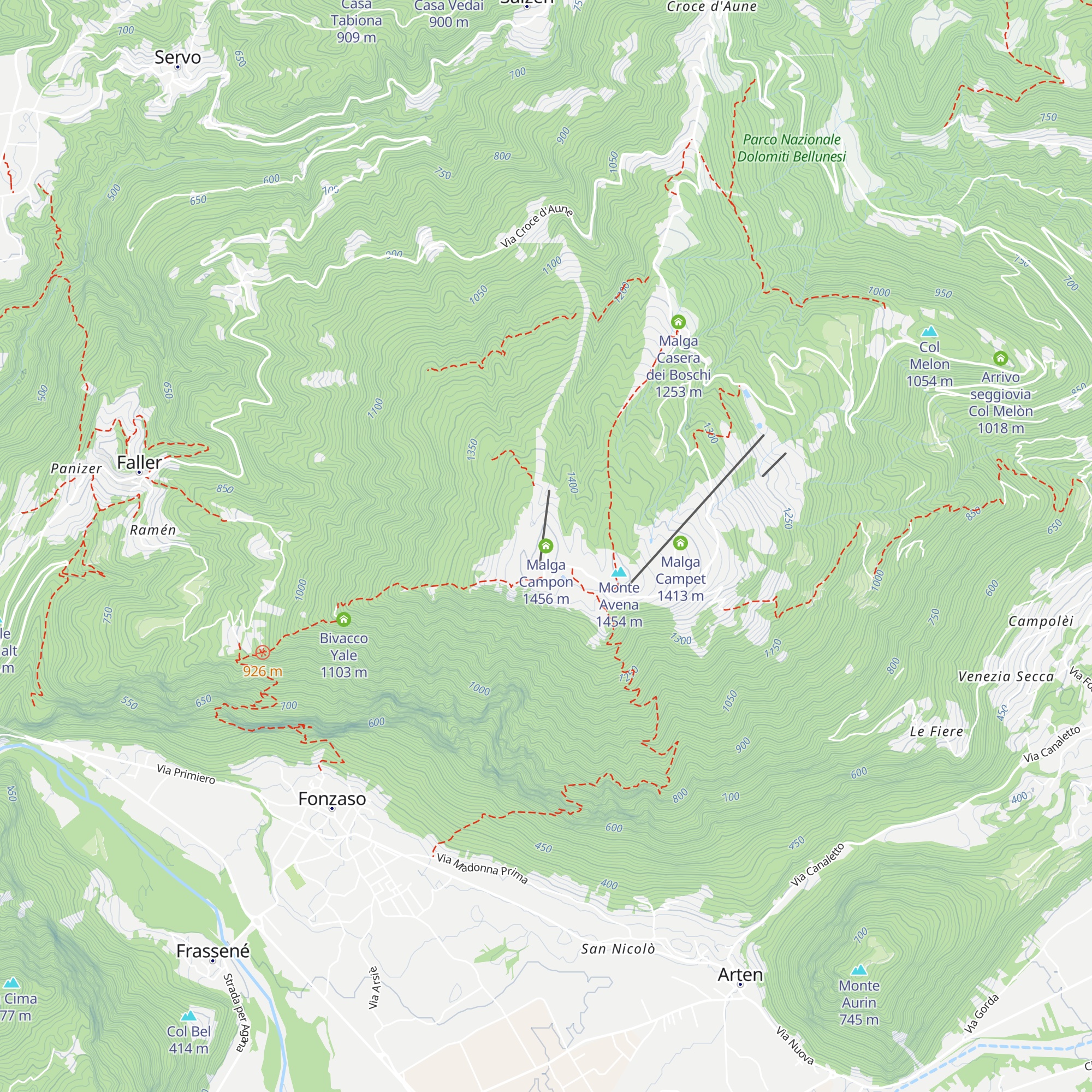 Malga Campon map