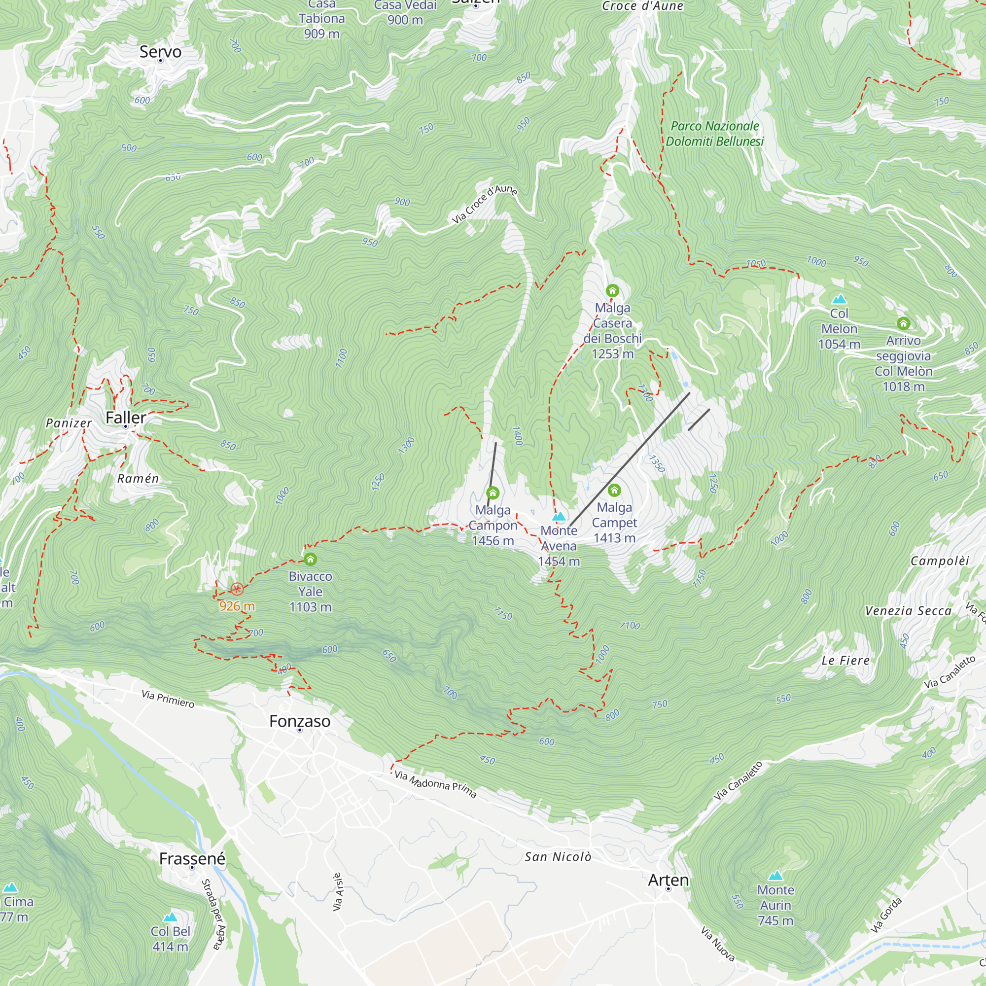 Malga Campon map