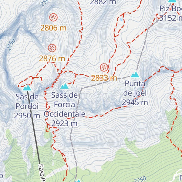 Map of Sass de Forcia di Mezzo