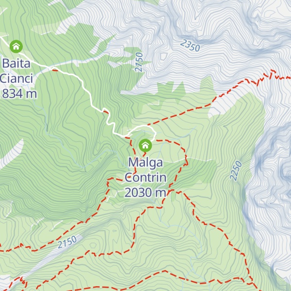 Map of Malga Contrin