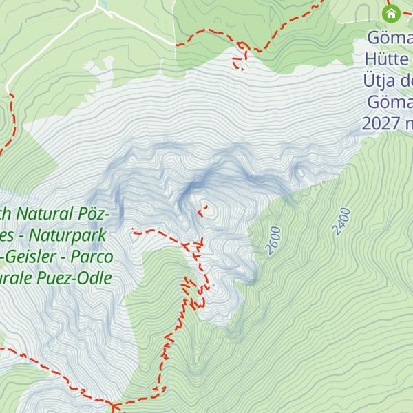 Map of Peitlerkofel - Sass de Pütia - Sass de Putia